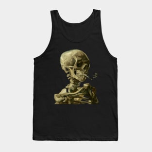 Skull of a Skeleton with Burning Cigarette Tank Top